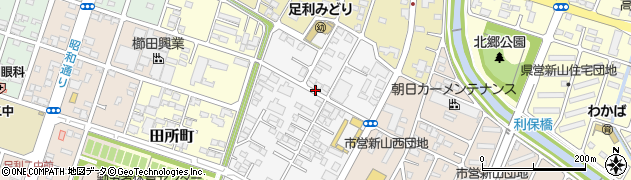 栃木県足利市東砂原後町周辺の地図
