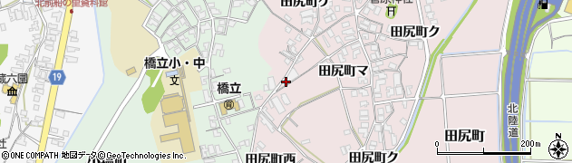 石川県加賀市田尻町（西）周辺の地図