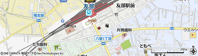 茨城県警察本部　笠間警察署友部駅前交番周辺の地図
