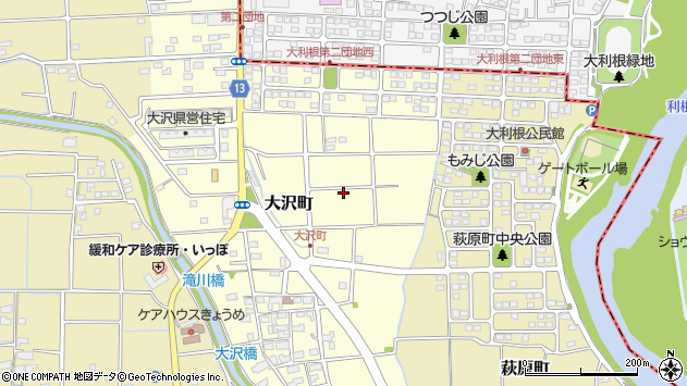〒370-0012 群馬県高崎市大沢町の地図