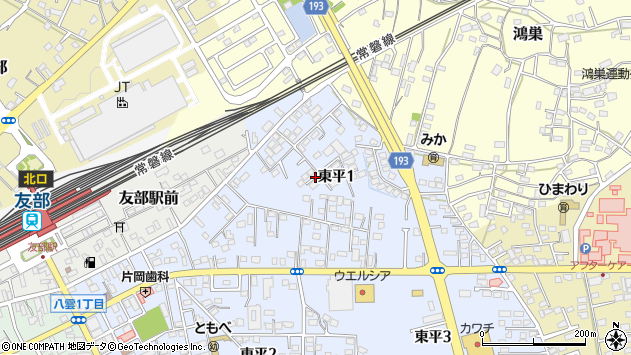 〒309-1705 茨城県笠間市東平の地図