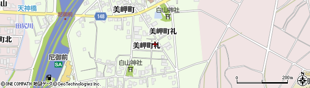 石川県加賀市美岬町（礼）周辺の地図
