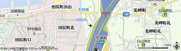 石川県加賀市美岬町（元千崎ハ）周辺の地図