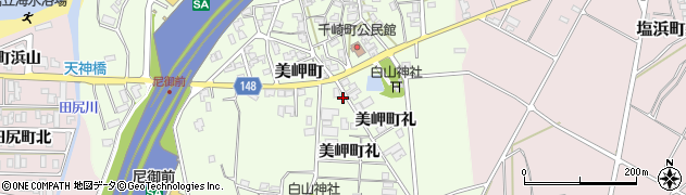 石川県加賀市美岬町れ周辺の地図