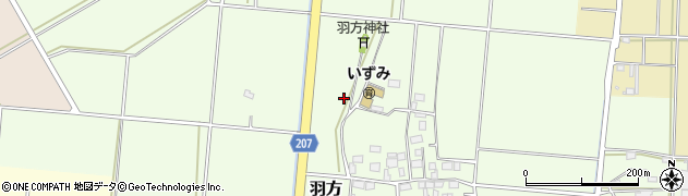 茨城県筑西市羽方周辺の地図