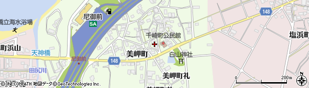 石川県加賀市美岬町（ナ）周辺の地図
