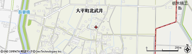 栃木県栃木市大平町北武井周辺の地図