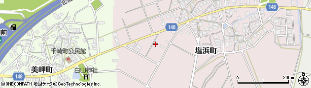 石川県加賀市塩浜町に周辺の地図