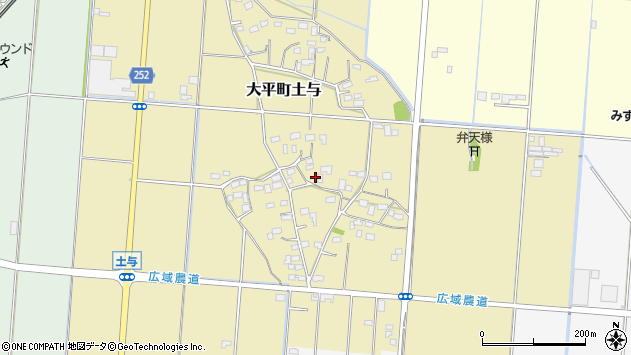 〒329-4402 栃木県栃木市大平町土与の地図