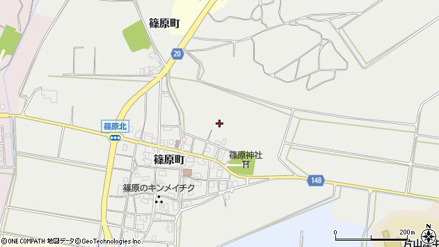 〒922-0442 石川県加賀市篠原町の地図