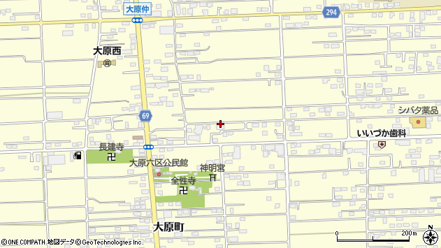〒379-2304 群馬県太田市大原町の地図