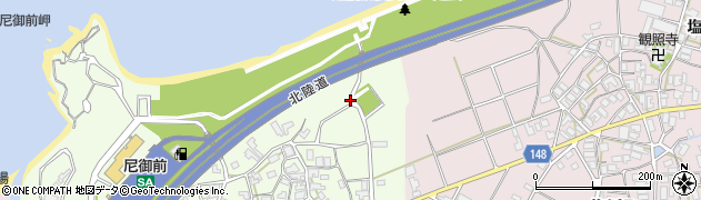 石川県加賀市美岬町（尻谷山）周辺の地図