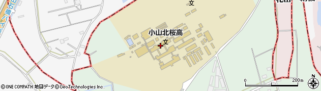栃木県立小山北桜高等学校周辺の地図