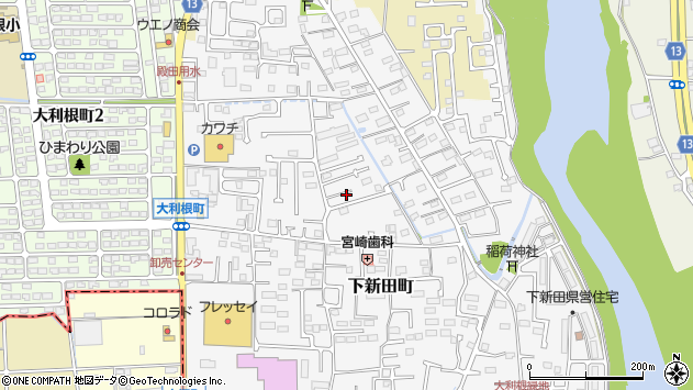 〒371-0822 群馬県前橋市下新田町の地図