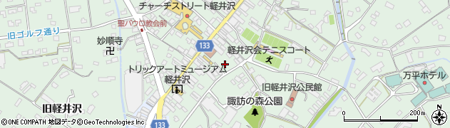 旧軽井沢駐車場周辺の地図