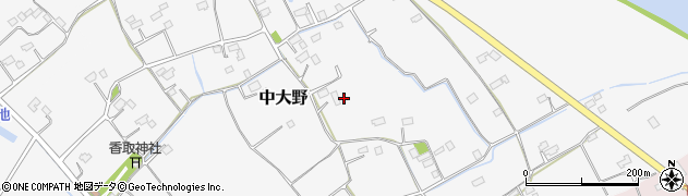 茨城県水戸市中大野周辺の地図