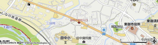 田中小学校入口周辺の地図
