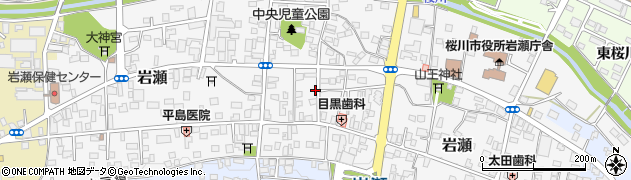 茨城県桜川市岩瀬周辺の地図