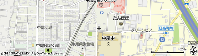 群馬県警察本部　高崎警察署・中尾駐在所周辺の地図