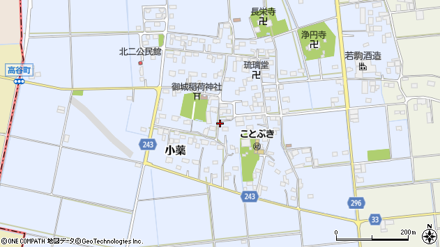 〒323-0008 栃木県小山市小薬の地図