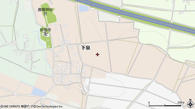 〒309-1225 茨城県桜川市下泉の地図