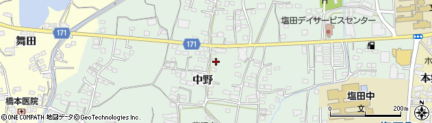 長野県上田市中野622周辺の地図