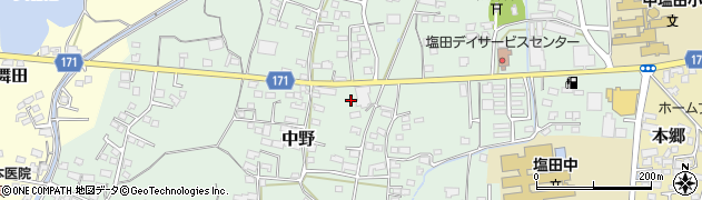 長野県上田市中野628周辺の地図