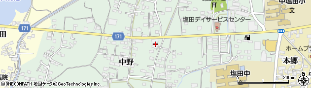 長野県上田市中野629周辺の地図