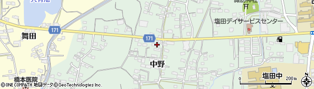 長野県上田市中野617周辺の地図