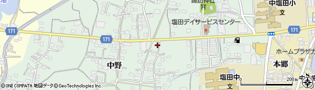 長野県上田市中野634周辺の地図