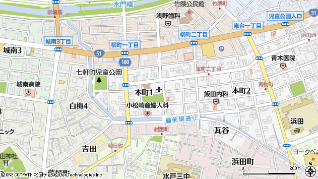 〒310-0815 茨城県水戸市本町の地図