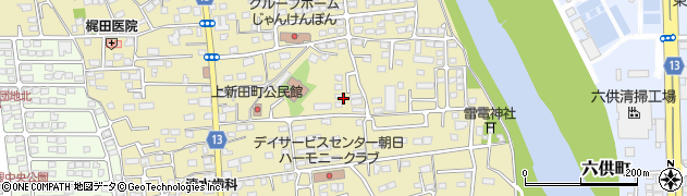 群馬県前橋市上新田町周辺の地図