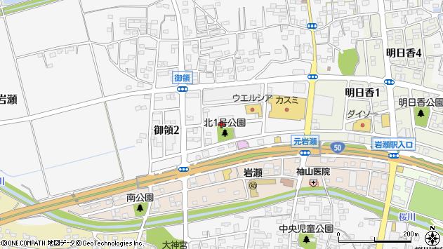 〒309-1215 茨城県桜川市御領の地図