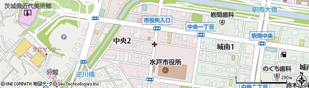 茨城県水戸市中央周辺の地図