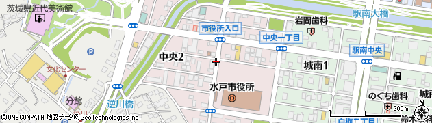 茨城県水戸市中央周辺の地図