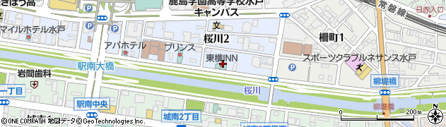 東横ＩＮＮ水戸駅南口周辺の地図