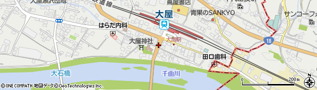 大屋駅前周辺の地図