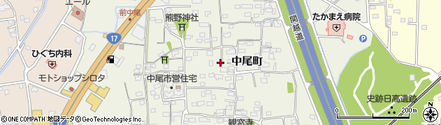 群馬県高崎市中尾町周辺の地図