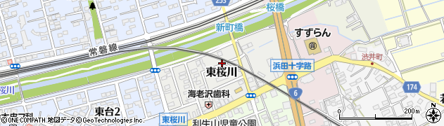 茨城県水戸市東桜川周辺の地図