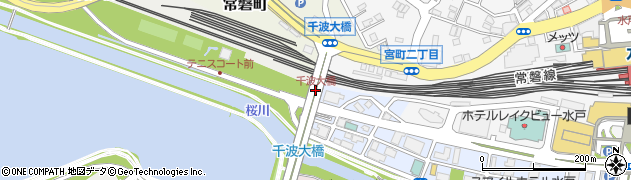 千波大橋周辺の地図