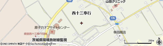茨城県ひたちなか市西十三奉行周辺の地図