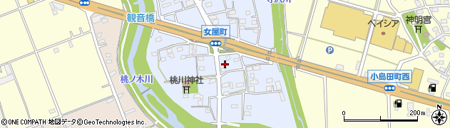 群馬県前橋市女屋町28周辺の地図
