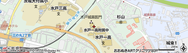 茨城県立　水戸第一高等学校・知道会周辺の地図