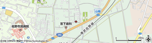 栃木県佐野市山越町109周辺の地図