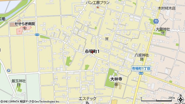 〒379-2211 群馬県伊勢崎市市場町の地図