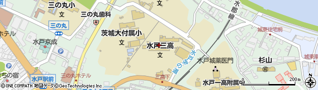 茨城県水戸市三の丸周辺の地図