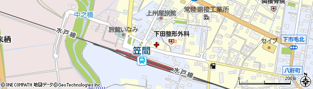 笠間駅前郵便局周辺の地図