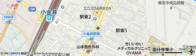 栃木県下野市駅東周辺の地図