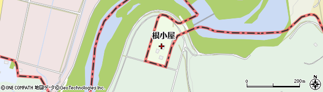 栃木県真岡市根小屋周辺の地図