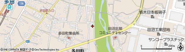栃木県佐野市多田町3824周辺の地図